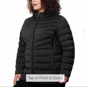 32 Degrees Heat hooded stretch jacket black 3X